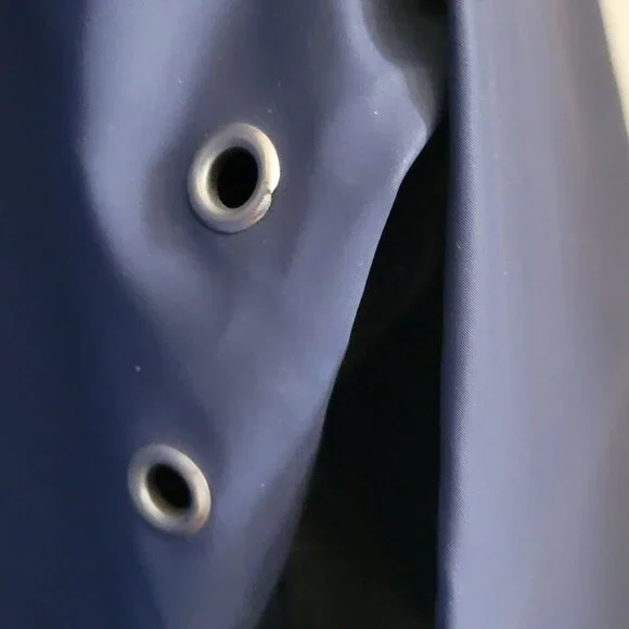 Reversable Mallard Duck Print Hooded Raincoat Snap Buttons Drawstring. Size L - Picture 4 of 16